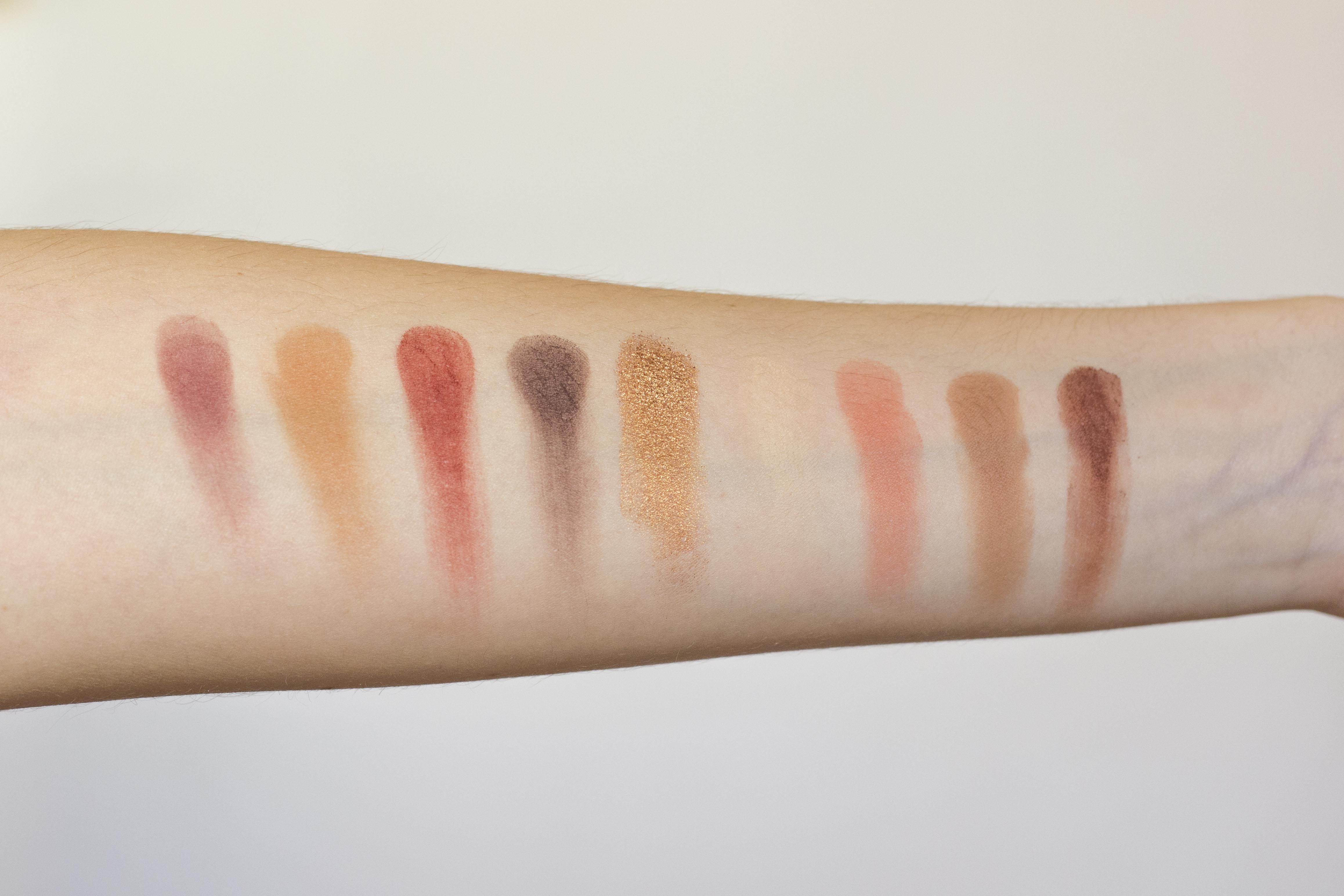 swatchs huda beauty warm brow obsessions