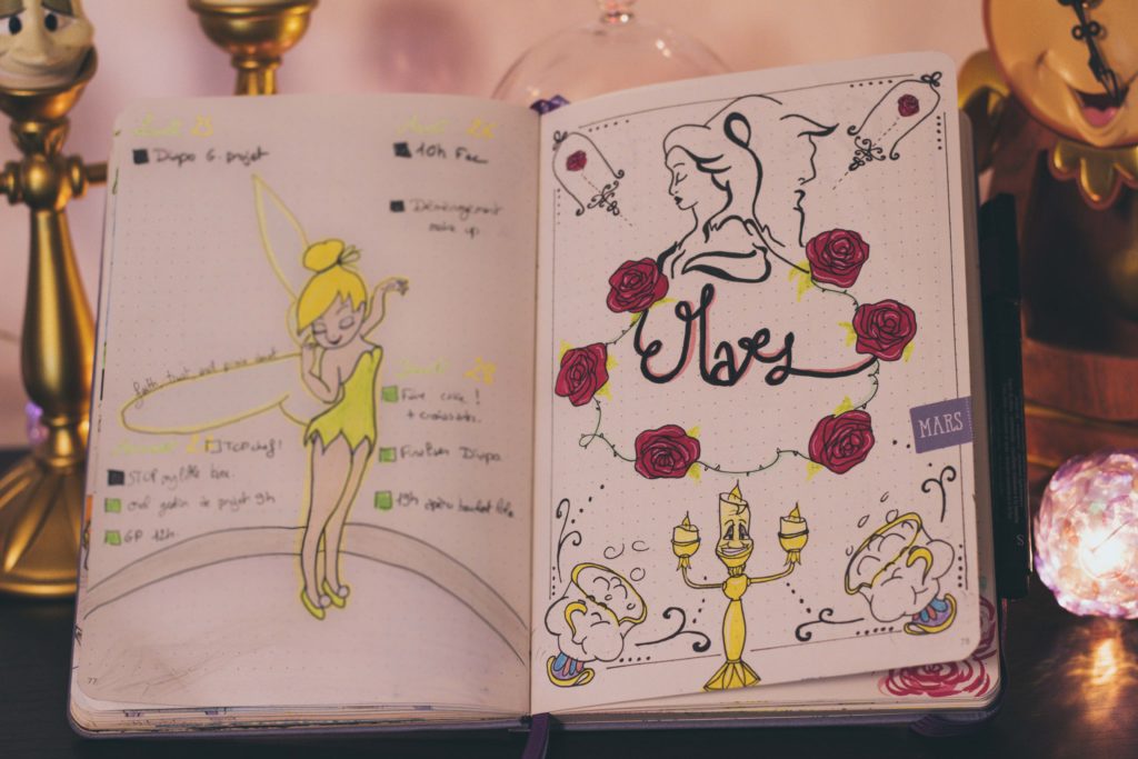 Bullet journal mars 2019 par Red Amentia la belle & la bête