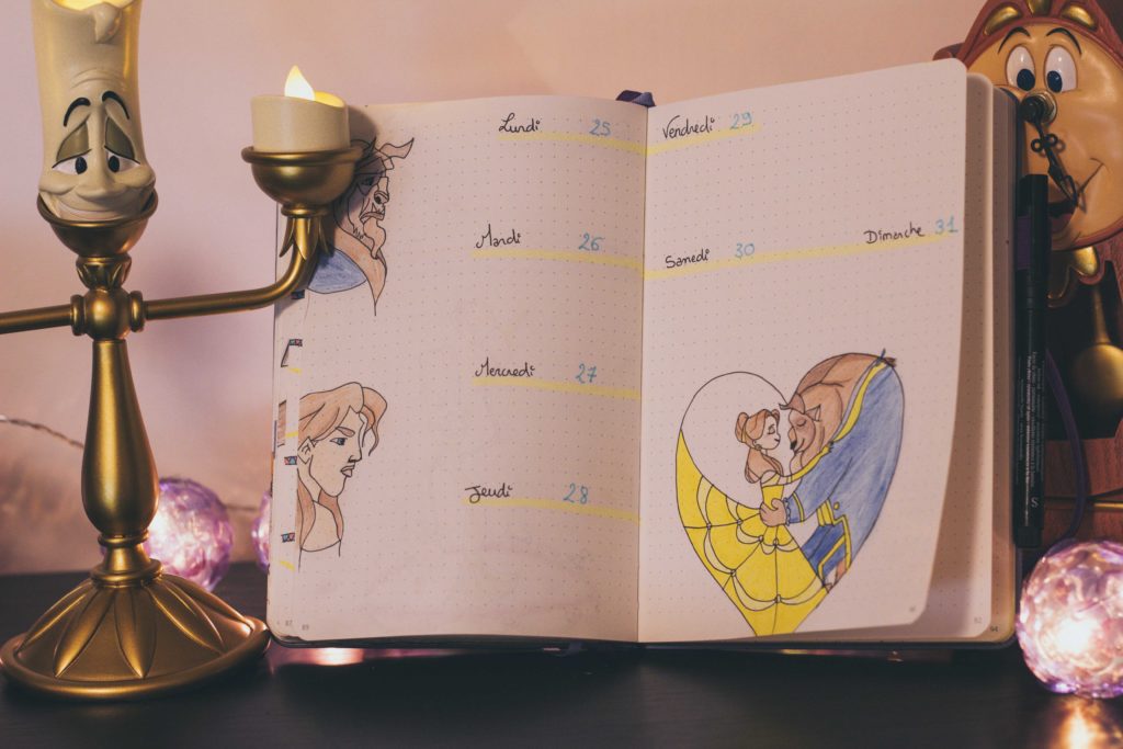Bullet journal mars 2019 par Red Amentia la belle & la bête
