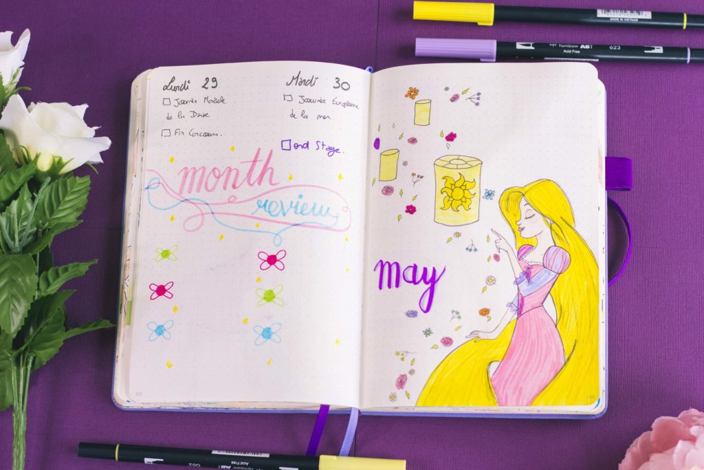 Bullet journal mai 2019 : Raiponce (Tangled, Disney)