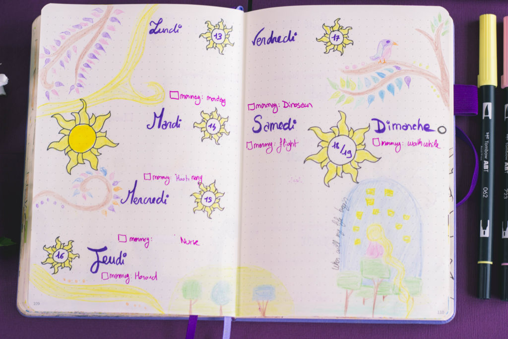 Bullet journal mai 2019 : Raiponce (Tangled, Disney)
