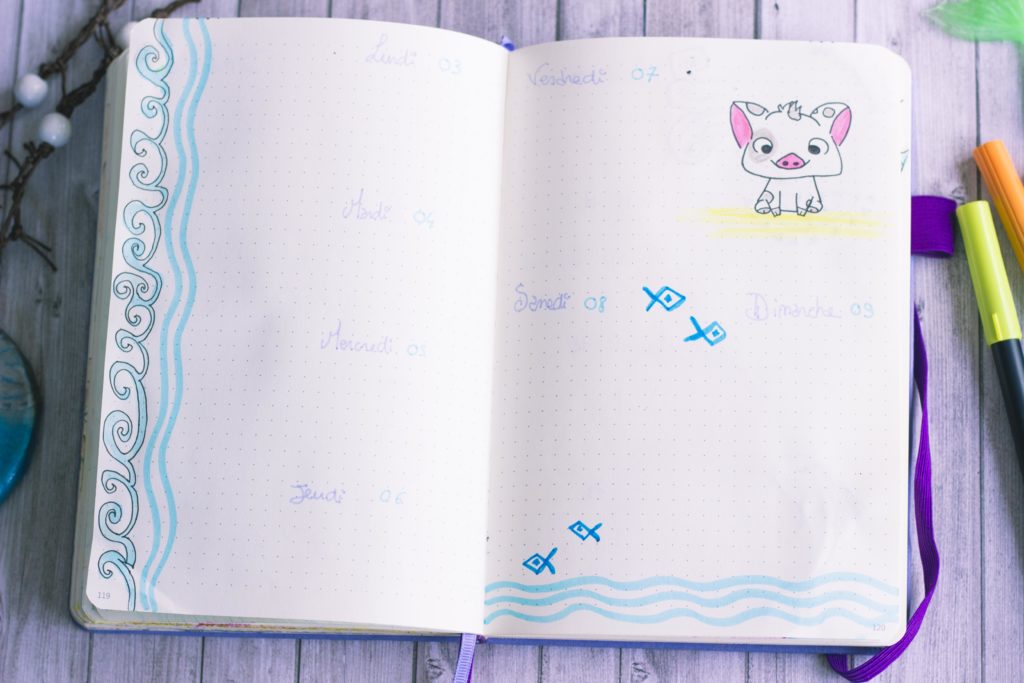 Bullet Journal Bujo juin 2019 Moana