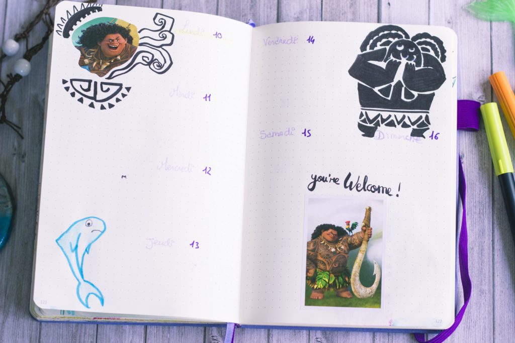 Bullet Journal Bujo juin 2019 Moana