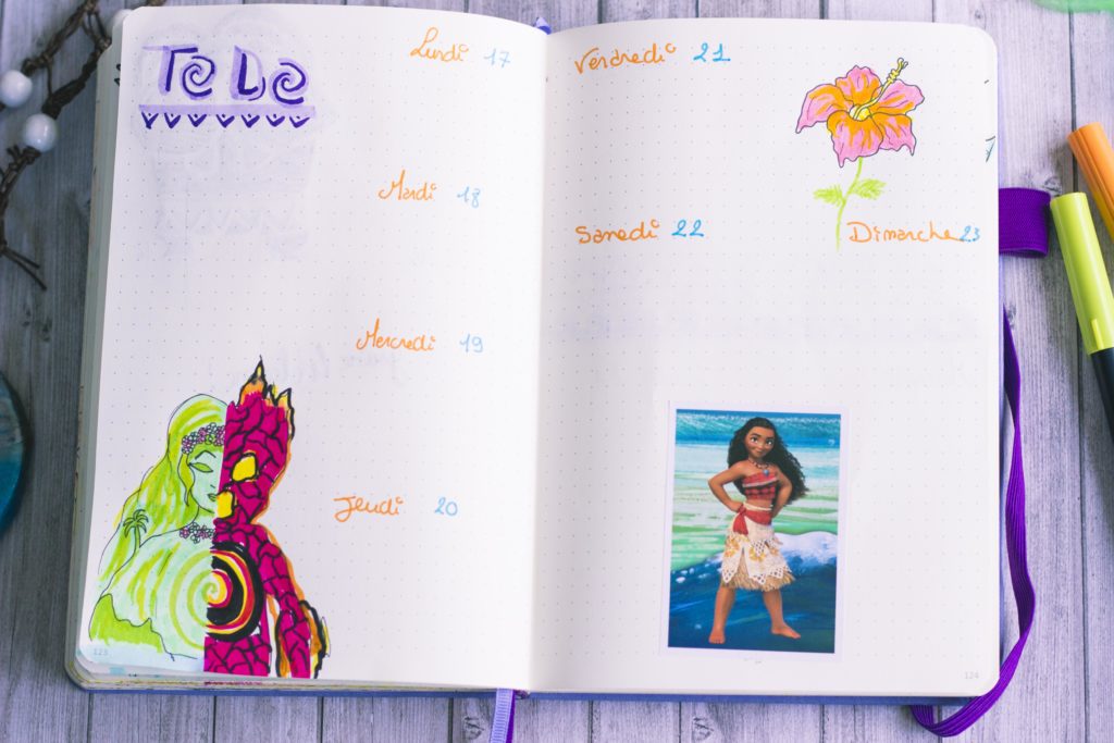Bullet Journal Bujo juin 2019 Moana